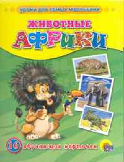 Уроки для самых маленьких. Животные Африки. 16 обучающих карточек