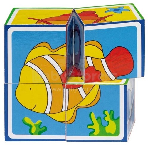 Goki VG57630 Cube puzzle 'Fish' 