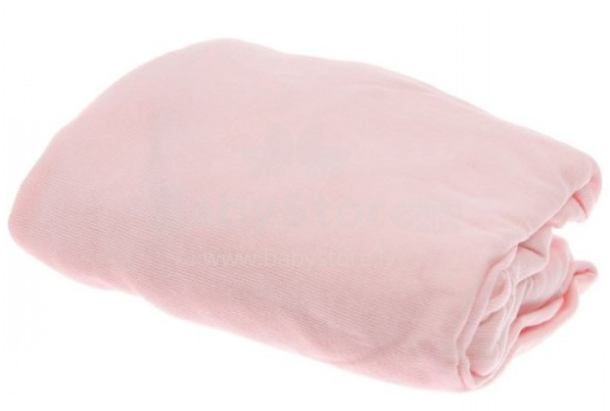 BabyCalin BBC414301 rožinė medvilninė paklodė su guma 70x140cm