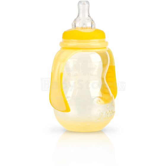 „Nuby“ menas. 1092 Geltona taurelė kūdikiams nuo 4 mėnesių amžiaus su minkštu dangteliu 210 ml