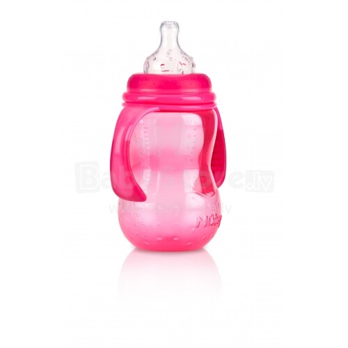 Nuby Art. 1095 Pink Полипропиленовая бутылочка с широким горлышком, 300 мл