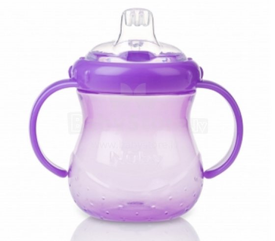 Nuby Art. 9640 Violet Krūzīte, mazuļiem no 4 mēnešu vecuma ar mīksto uzgali 295 ml