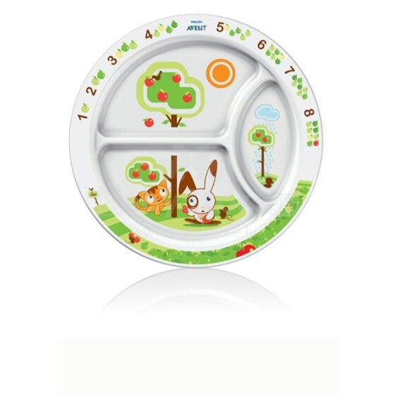 Philips Avent SCF 702/00 Первая посуда детская тарелочка с тремя разделениями+ 6 мес.