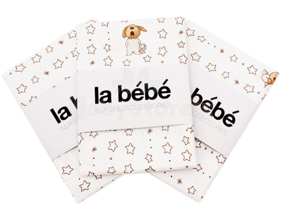 La Bebe™ Set 75x75(3) Art.64053 Bears Комплект детских пеленочек [хлопок] 75x75cm