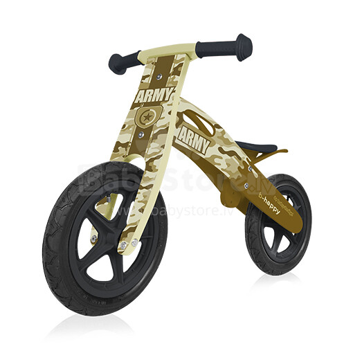 Baby Design B-Happy Army Детский велосипед/бегунок с деревянной рамой
