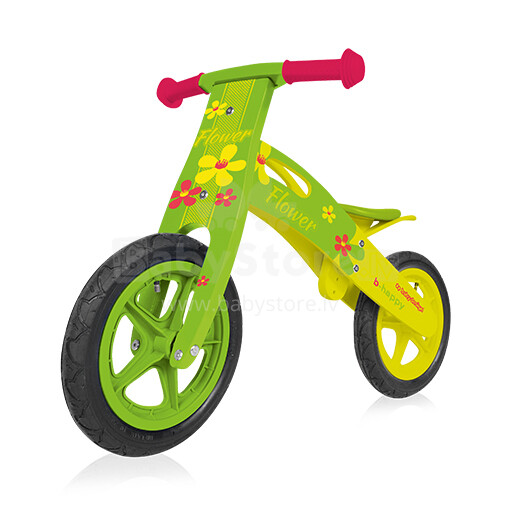 Baby Design B-Happy Flower 04 Детский велосипед/бегунок с деревянной рамой