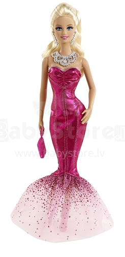 Mattel Barbie Pink & Fabulous Ruffle Gown Dress Doll Art. BFW16C Lelle Barbija 'Modīga kletā'