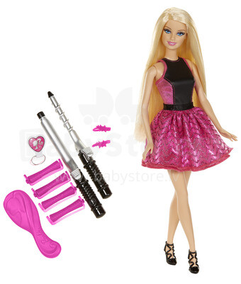 „Mattel Barbie“ nesibaigiančios garbanos lėlės menas. BMC01 Lėlė Barbė su ilgais plaukais ir aksesuarais