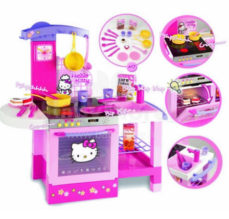 Smoby 7600024573 Hello Kitty Интерактивная кухня со звуками Tefal Cook Party с умывальником, духовкой и звуком кипения