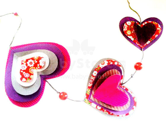 Tortų dizaino popieriaus amatų širdžių pakabos 3D interjero širdelės 3 vnt