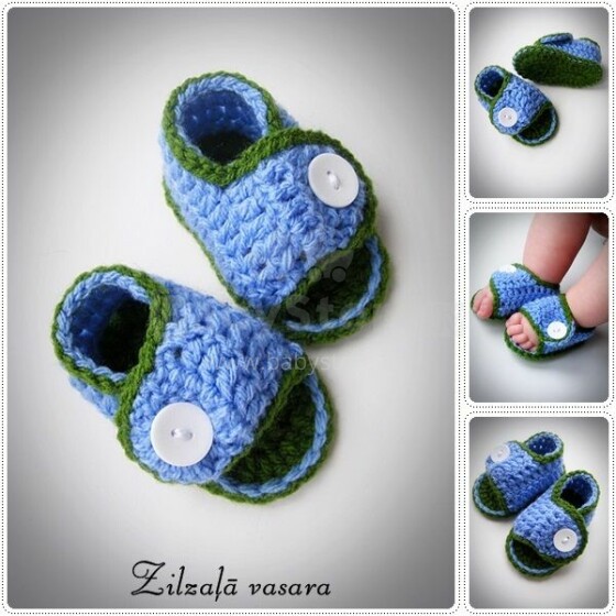 Divas Pekas Handmade Вязанные  Детские сандали для новорожденных