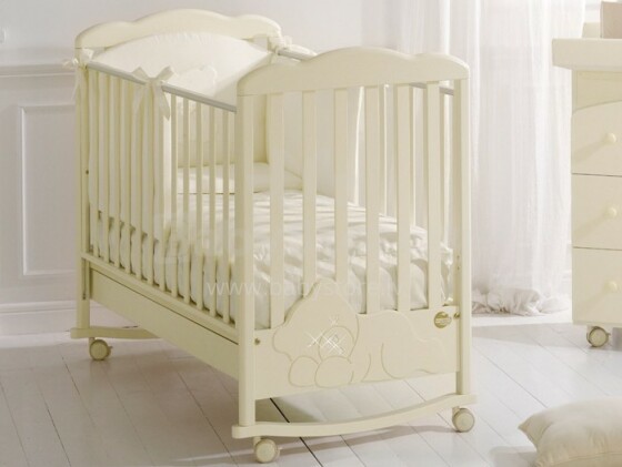 Baby Expert Coccolo Lux Cream Art.65126 Детская эксклюзивная кроватка с кристаллами Swarovski