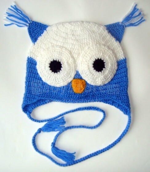 „Happy Ulula“ rankų darbo „Happy Owl 41“ megzta kepurė, 44-55cm dydžio (rankų darbo)
