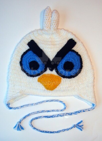 Happy Ulula Handmade Happy Bird White Вязанная детская шапочка  (размер 44-55 см)
