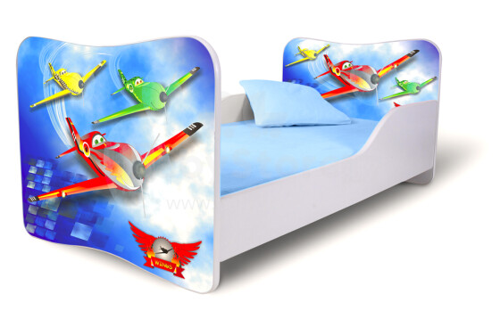 Stilinga „Nobi Planes“ vaikų lova su čiužiniu 144x74 cm