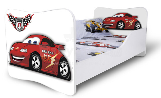 Nobi Cars  Nr.23  Bērnu stilīga gulta ar matraci 144x74 cm