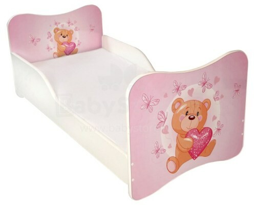 Stilinga „AMI Bear“ vaikų lova su čiužiniu 144x74 cm