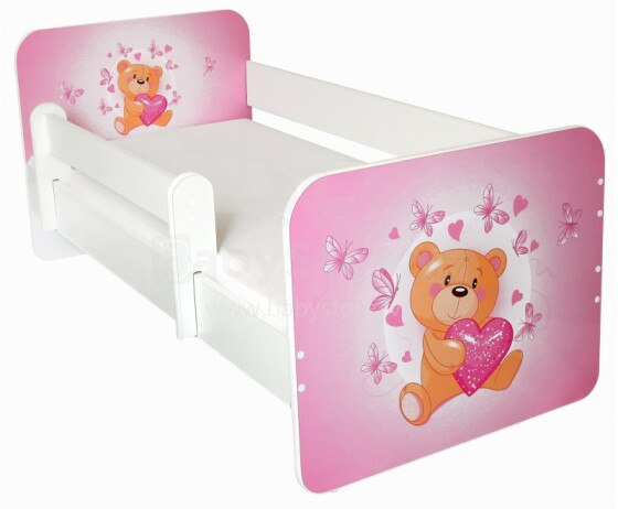 AMI Love Стильная молодёжная  кровать со съёмным бортиком и матрасом 144x74 см