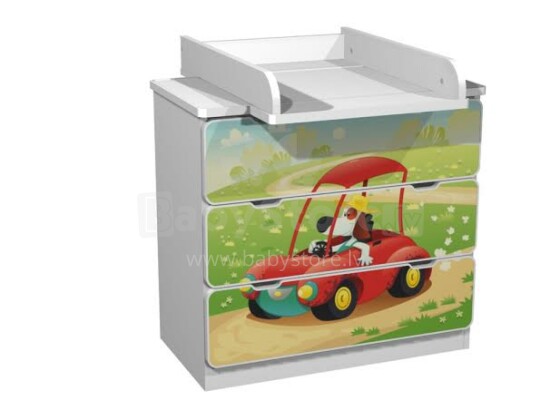 AMI 3S Transport Bērnu stilīga kumode ar pārtinamo galdiņu 82x80x45,5cm