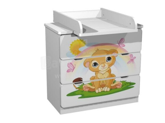 AMI 3S Lion Bērnu stilīga kumode ar pārtinamo galdiņu 82x80x45,5cm