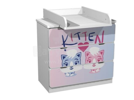 Stilinga „AMI 3S Kitten“ vaikų komoda su persirengimo stalu 82x80x45,5cm