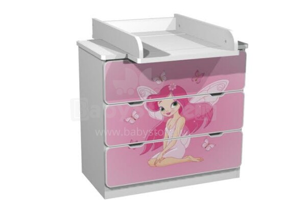 AMI 3S Girls Bērnu stilīga kumode ar pārtinamo galdiņu 82x80x45,5cm