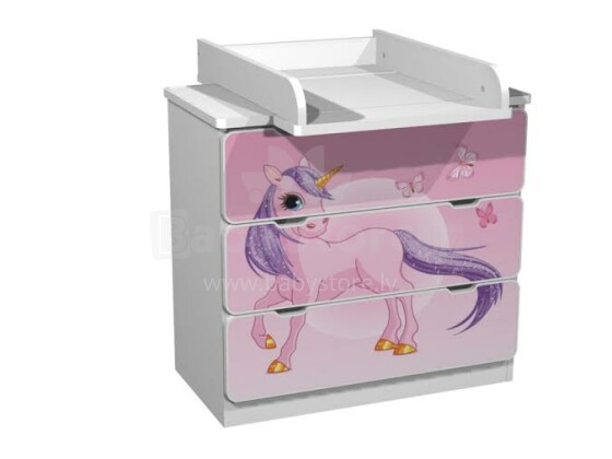 AMI 3S Pony Bērnu stilīga kumode ar pārtinamo galdiņu 82x80x45,5cm