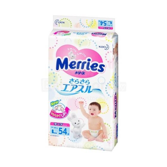 Подгузники Merries L (Мерриес)  54 шт.- экологические подгузники