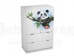 Stilinga vaikų spinta „AMI Panda“ 125 x 80 x 45 cm