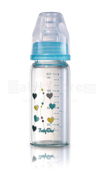 BabyOno Art. 1339 Blue Стеклянная бутылочка стандартная 120мл
