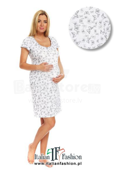 Italian fashion Laila - Ночная рубашка для беременных/кормящих с коротким рукавом