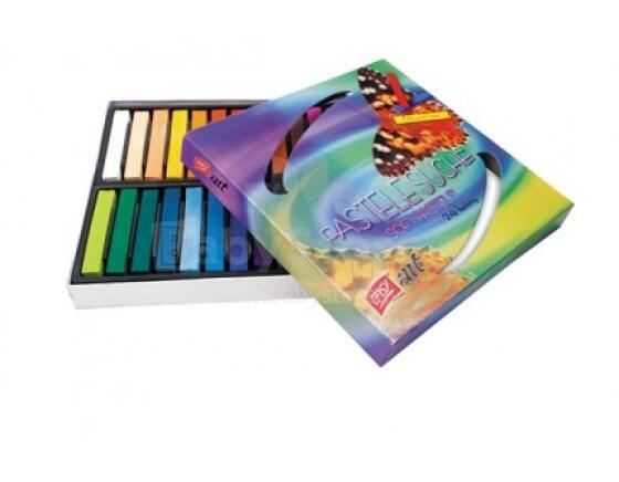 Easy Stationery Soft Pastels Art. 89590 Krāsainā klasiskā sausā pastele - iepakojums 24 gb.