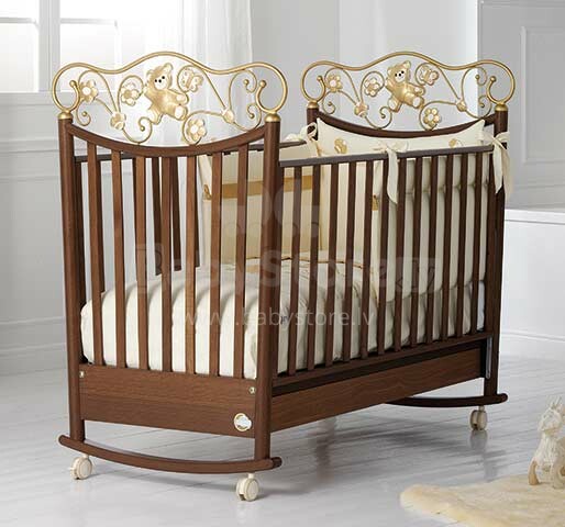Baby Expert Ceramics Perla Walnut/Gold  Bērnu ekskluzīva gultiņa