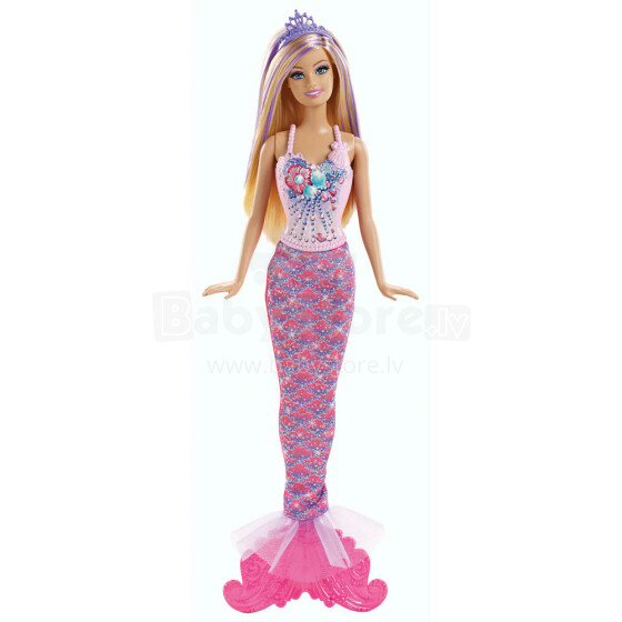 Mattel Fairytale Magic Mermaid Barbie Doll, Pink Art. CBV45