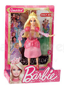 „Mattel Barbie“ maža lėlė „Barbie“ princesės „Genevieve“ lėlės menas. V7050 Mini lėlė Barbė