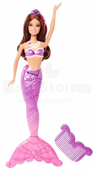 Mattel Barbie Perlų princesės undinėlės lėlė - purpurinis menas. BDB47 lėlė Barbės undinėlė