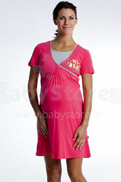 Dobranocka 3049 Ночная рубашка для беременных / кормления Raspberry Pink