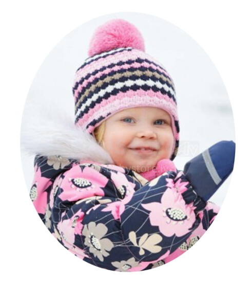 LENNE'15 Paula 14384-127 Knitted cap Вязанная полушерстяная шапка для младенцев на завязочках