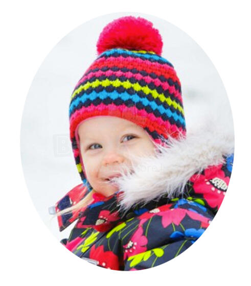 LENNE'15 Paula 14384-187 Knitted cap Mazuļu adīta pusvilnas cepure sasienamā (izm.40-48)