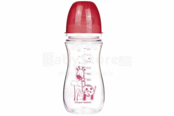 Canpol Babies35/204 Plastmasas pudelīte 300ml 3-6 m.+BPA, ar silikona knupīti 