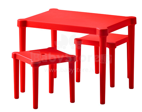 IKEA „Utera“ vaikų baldų komplektas Stalas ir 2 kėdės [plastikiniai]
