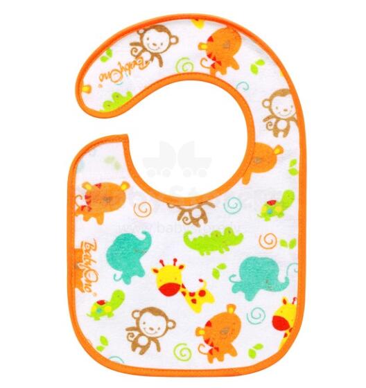 BabyOno 873  детский нагрудник хлопковый на липучке (слюнявчик) 0+m 