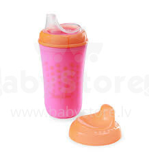 BabyOno Art.1049 Pink Термо стакан с силиконовой соской 12+м, 300мл