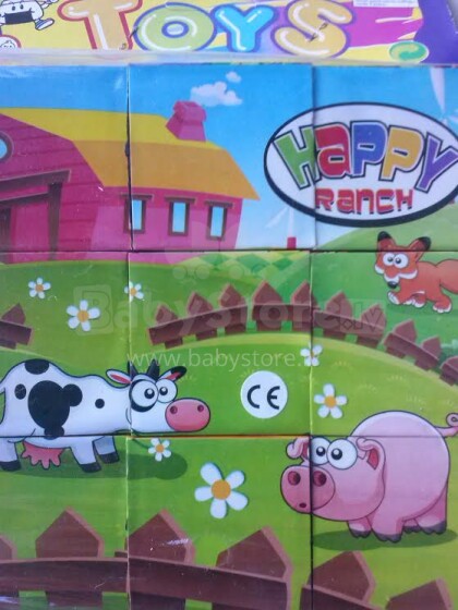 Edu Fun Toys Happy Ranch 6078707 Детские развивающие кубики (6 картинок)