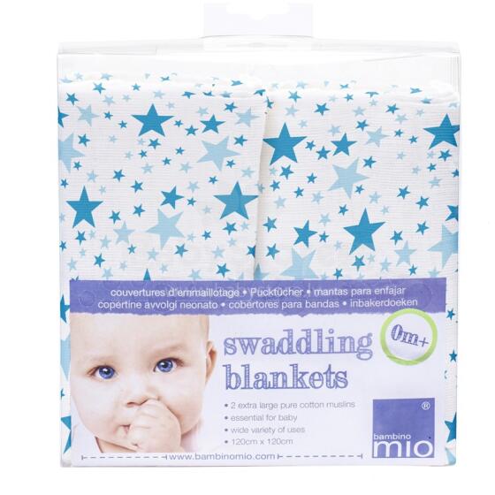 Bambino Mio Swaddling Blankets Blue Stars  Art.68508