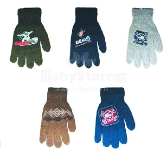 Yo!Baby R-119 Gloves Детские Перчатки с рисунком (эластичные)