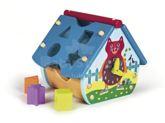 Oops miestas 16003.20 „Laimingi namai“ Besivystantis medinis žaislas Medinis namas