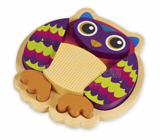 Oops Owl 16002.12 Mr. Wu Happy Puzzle Attīstoša koka rotaļlieta puzle