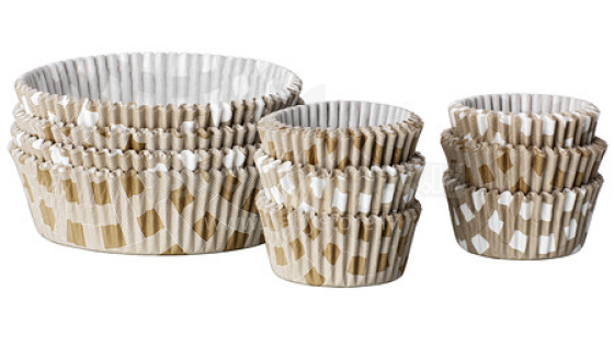 Ikea 002.576.70 Vinterkul Baking cup, paper, gold-colour, assorted sizes