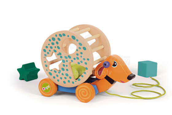 Oi, šuo 17002,22 „Happy Rolling Friend“ edukacinis medinis žaislas